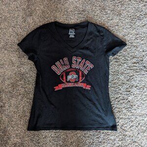 Ohio State Football Women's Vneck Black Tee